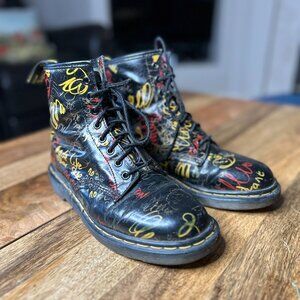 Dr. Marten Graffiti Print Scribble Boots US 10 Rare Vintage 90s